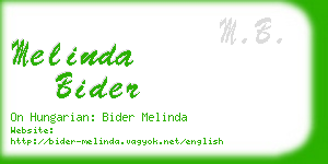 melinda bider business card